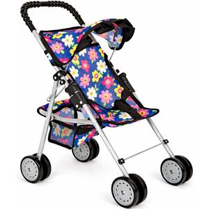 My First Doll Stroller for Kids Foldable Baby Toy Doll Stroller with Safety Belt & Storage Basket, Pretend Play Fits up to 18 Dolls, Double Wheels on All 4 Legs Best Gift for Girls & Boys, CTM-183