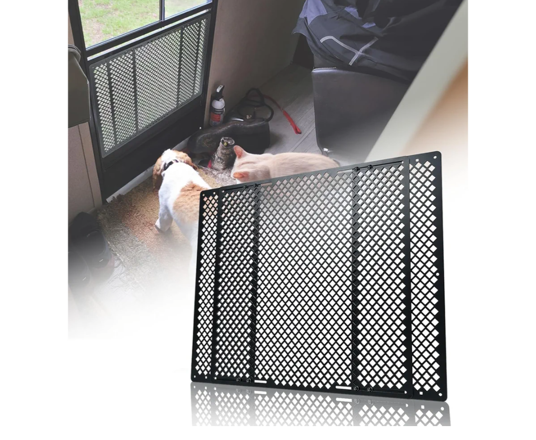 RV Screen Door Protector for Dogs, Adjustable RV Screen Door Pet Protector Guard, Black(Patented Design)