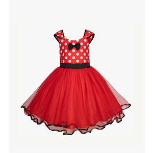 Girls Mini Mouse Princess Halloween Cosplay Dress for Summer, Polka Dots Fancy Dress Up Costume Tulle Dresses
