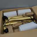 Nintiue Dimmable Floor Lamp - 3 Lights Gold Arc Floor Lamps for Living Room, 1000LM Modern Tall Standing Lamp with White Shades, Mid Century Tree Floor Lamp for Bedroom Office, 3 LED Bulbs Included