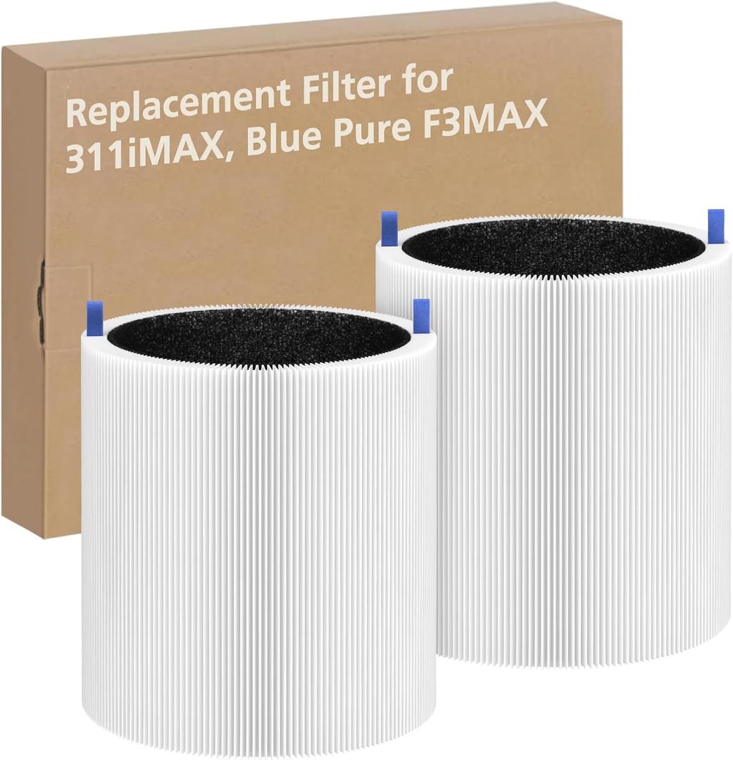 2 Pack 311i Max Replacement Filter, Compatible with Blue Pure 311i Max Air Purifier,Ture HEPA Filter Compare to Blue Pure F3-MAX