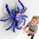 Wall Crawling Spider, Rechargeable Remote Control Robot Toy for Kids with LED Eyes and 360 Stunts, Wall Climbing Funny Prank Toys Birthday Gifts for Boys & Girls Ages 3-5 4-6 7-8 (Blue)
