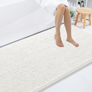 Smiry Bathroom Rugs 71X47, Luxury Chenille Extra Soft Absorbent Bath Mat