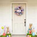 TEMPUS 22" Happy Easter Wreath for Front Door - Colorful Mesh Ribbon Door Hanger with Wooden Sign & Yellow Daisies - Vibrant Spring Porch Decor (Multicolor)