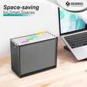 Hanging File Organizer, Letter-Size File Holder Filing Box with 5 Hanging Folders, Metal Mesh Desk File Folder Storage(No Assembly Required) (with 5 Grey Folders)