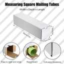 Colarr 50 Pcs Mailing Tube 3 x 3 x 12 Inch Square Cardboard Box, White