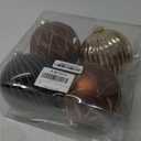 JORNOY Christmas Balls Ornaments Set, 6 inch/150mm Extra Large Shatterproof Plastic Hanging Bulbs for Xmas Tree Decorations Holiday Party with String, 4 Pack-Brown