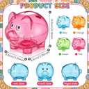 Hushee 16 Pack Plastic Piggy Banks Unbreakable Clear Coin Bank Cute Pig Money Bank Money Saving Box Gifts for Easter Birthday Home Decoration