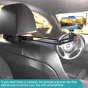 Car Headrest Camera Holder,2-Stage Aluminum Alloy Extension Foldable Arm, Double 1/4"-20 Threaded Screw Compatible with GoPro/Insta 360 / DJI OSMO Pocket3 / Mevo Start/DSLR/iPhone