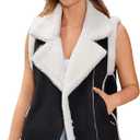 Women’s Fur Suede Vest Winter Warm Sherpa Leather Fur Lined Vest Size M