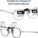 Joy&Jey Clip on Lazy Glasses (Large) - 90 Degree for Reading or Watching TV, Knitting, PD and Lens angle Adjustable, Prism Glasses for Looking Up Playing Mobile, Neck Protection Glasses
