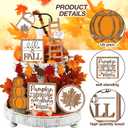 Maitys 13 Pcs Thanksgiving Tiered Tray Decor Set Thanksgiving Pumpkin Gnome Rustic Farmhouse Decoration Harvest Decor Trays Wooden Tabletop Signs for Give Thanks Home Kitchen Party(Rustic Style)