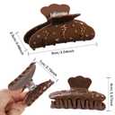 HAIMEIKANG 2 PCs Acrylic Bow Hair Claw Clips for Women - Cute Banana Non-Slip Strong Hold Barrettes Y2K Hair Clips for Thick Thin Hair