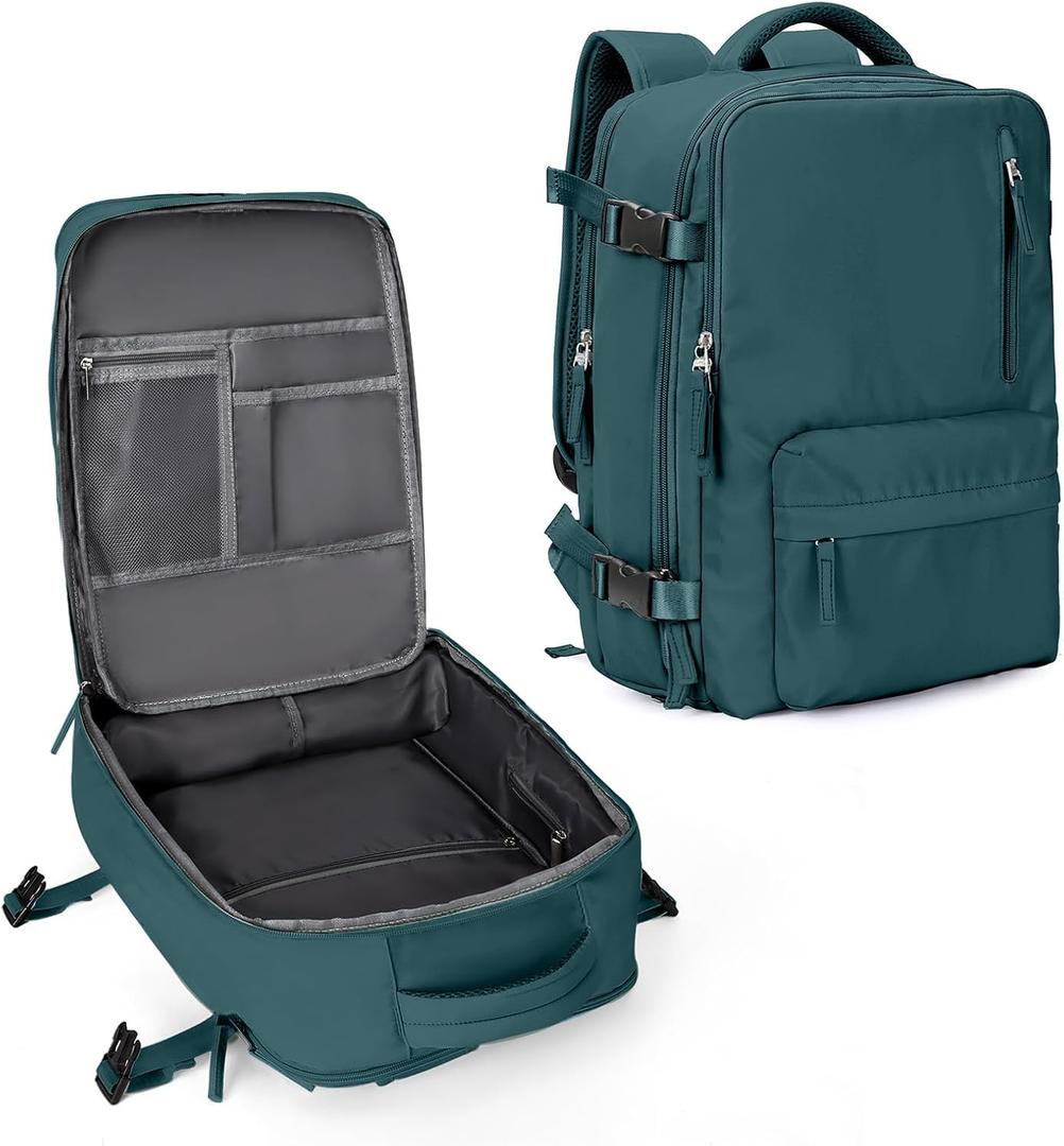 WONHOX Large Travel Backpack Carry on Flight Approved Laptop Work Business Backpack for Women Men Mochila de Viaje (A6-peacock Blue)