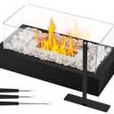 Tabletop Fire Pit, Portable Smores Maker Kit Indoor/Outdoor Mini Small Fireplace Table Top Decor Home Patio Gifts for Women Mom Housewarming Christmas Birthday White Elephant Gift