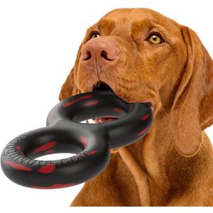 Goughnuts Dog Toys for Aggressive Chewers | Virtually Indestructible Pull Toy for Medium Breeds Such as Pit Bulls and German Shepherds | Heavy Duty Tug Dog Toy | Black