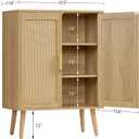 Iwell Storage Cabinet with 2 Shelves, Rattan Cabinet with 2 Doors, Sideboard Buffet Cabinets with Storage for Living Room, Dining Room, Entryway, Natural