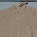 NITAGUT Men's Short Sleeve Shirts Casual Button Down Shirts Vacation Beach Summer Hollow Out Tops, Khaki, Small