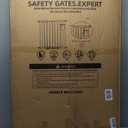 51.18" Extra Tall Cat Gate for Doorway, 30.5"-40" Auto Close Pet Gate Include 2.75" and 5.5" Extension Kits, No Drilling Pressure Mount Kit, Suitable for Doorways or Kitchen, New White