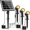 MEIHUA Solar Spot Lights Outdoor, 3 in 1 Landscape Spotlights 2700K Warm White, 3 Lighting Modes & 3 Brightness, IP66 Waterproof Solar Lights Outdoor Garden for Pathway Driveway Yard Tree