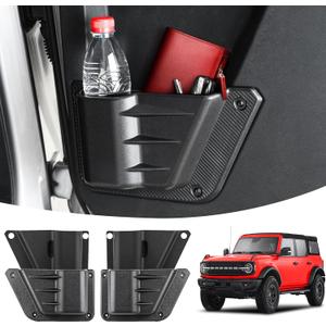 LEPZ 2PCS Rear Door Storage Pockets Compatible for Ford Bronco Accessories,Side Organizer Box Fit Bronco 4-Door 2021 2022 2023 2024, Interior Storage Expansion Organizer Accessory