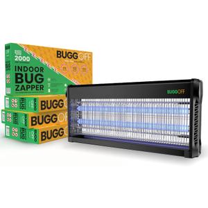 Black Modern Indoor Electric Bug Zapper, 2000 SQFT Coverage, 3500 Volts of Stunning Power, 40 Watts, Kills Mosquitos Gnats, Flys & More, X2 Free Repalcment Bulb (4 Pack)