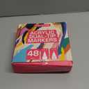 ARTISTRO 48 Dual Tip Fabric Markers - Acrylic Drawing Markers for All Ages & Levels - Fabric Paint Pens for Personalizing Clothes, T Shirts, Bags, Canvas, Textiles (Brush + Fine)