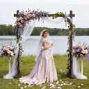7.48 FT Wooden Arch Square Wood Wedding Arches for Ceremony Wooden Arbor for Wedding Backdrop Stand for Indoor Outdoor Wedding Party Garden Beach Forest Rustic Boho Decor