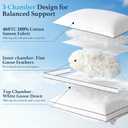 LIANLAM Goose Feather & Down Pillows, 3-Chamber Gusseted Design for Side and Back Sleepers- Set of 2, 20" x 32"