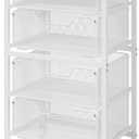 4-Drawer Rolling Storage Cart, Utility Cart with Drawers, White Metal Craft Cart Organizer with Wheels & Wooden Top, Art Supply Storage Organizer for Classroom, Office, Kitchen,Patent Pending