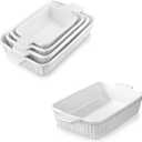 MALACASA Porcelain Casserole Dish Set for Oven, Bakeware Set of 5, (9.5"/11.25"/12.75"/14.5"/15.6"), Series BAKE-BAKE