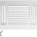 HVAC Premium 8x6 Duct Opening 3-Way AIR Supply Grille - Vent Cover & Diffuser - Flat Stamped Face - White [Outer Dimensions: 9.75"w X 7.75"h]