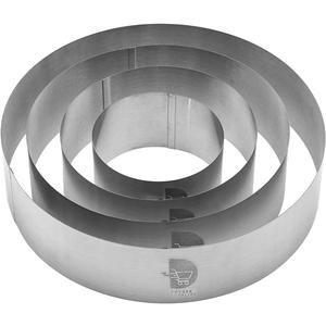 Doyzee Supplies Cake Mold Set - Pastry & Mousse Ring Molds for Baking - 4/6/8/10 Inch