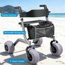 Foldable Beach Wheelchairs for Adults, Wheel Chair with Lightweight Aluminum Frame & Ergonomic Handles, Perefect for Outdoor Use