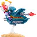 Prince Adam Sky Sled & Figure Masters of the Universe Retro Action Figure Set 5.5", 5 inches tall