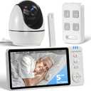 Elderly Monitor with Camera and Audio, Two-Way Talk Baby Monitors for Elderly Care, Call Button, Med Reminder Camera for Elderly Monitoring, for Seniors, Dementia Patients (No WiFi)