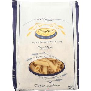 Camp'Oro Le Classiche: Authentic Bronze Die Cut Penne Rigate Italian Pasta - 17.6 Ounce (Pack of 12)