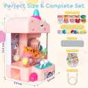 Claw Machine for Kids - Mini Arcade Game - Vending Machine - Candy Grabber Toys - Silent Mode, Lights, USB - Plush Toys & Easter Eggs, Surprise Stickers - Fun Gift for Kids, Boys & Girls (Unicorn)