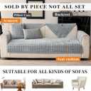 Velvet Couch Cover, Sectional Couch Covers for Sofa, Funny Fuzzy Sofa Covers Pet Friendly, Non-Slip Couch Protector for Dogs & Kids(1PC, Blue Grey, 35.4"83", 3 Seaters)