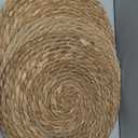 Defined Deco Woven Placemats Set of 4,12" Round Rattan Placemats,Natural Hand-Woven Water Hyacinth Placemats,Farmhouse Weave Place Mats,Rustic Braided Wicker Table Mats for Dining Table,Home,Wedding.