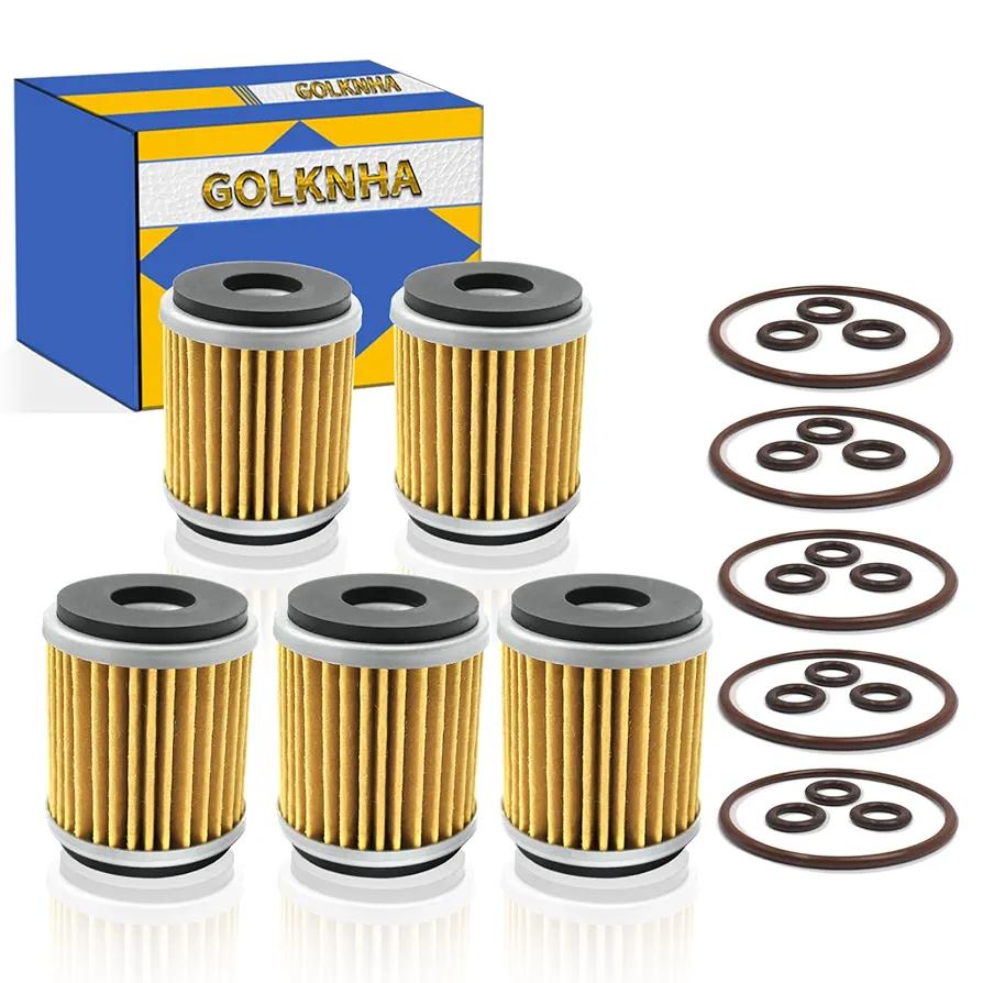 Oil Filter Kit Compatible with Yamaha YFZ450 YFZ450R YFZ450RSE OEM# 5D3-13440-09-00 93210-47675-00 93210-07135-00 5D3-13440-02-00 (Pack of 5)