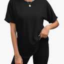 Womens Oversized T Shirts Business Casual Shirt Crewneck Short Sleeve Tops Loose Fitting Fashion Workout Tops Trendy Medium