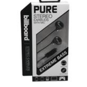 Billboard Pure Black Stereo Earbuds w/ Mic Extreme Bass 3.5mm