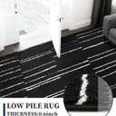 YIHOUSE 5x7 Abstract Striped Area Rug, Modern Washable Stain Resistant Rugs Non Slip, Soft Indoor Floor Carpet for Living Room, Bedroom,Dining Room, Black and White