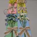 Suncalla 4 Pcs Pastel Daisy Wall Decor Colorful Wooden Spring Artificial Floral Bathroom Wall Art for Living Room, Bedroom, Office Dining Room Decor