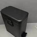 Small Trash Can with Lid Soft Close-10L/2.6 Gal Stainless Steel Outdoor Dog Poop Garbage Can-Metal Waste Bins with Pedal for Bathroom Bedroom Office-Black