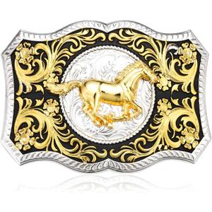 Western American Belt Buckle for Men Golden Floral Scorpion Horse Rooster Belt Buckles Men Western Cowboy