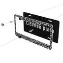 Gray Leopard Print License Plate Frame - Gray Leopard Print License Plate Frames Funny Aluminum Car Holder Universal US-Canada 2 Hole for Women/Men