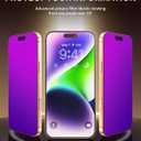 PDDKISS Compatible for iPhone 17 Pro Max Privacy Screen Protector 6.9 Inch, Purple Gradient Anti Spy Anti Blue Light HD Tempered Glass Easy Installation
