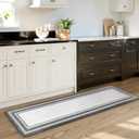 Kitchen Mats for Floor Cushioned Anti Fatigue, Farmhouse Kitchen Runner Rug, Non Slip Kitchen Floor Mat, Comfort Padded Standing Desk Mat for Sink Laundry Office Gray 20"x71" (Grey)
